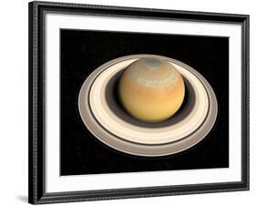 Saturn's North Pole Summer Storms-null-Framed Photographic Print