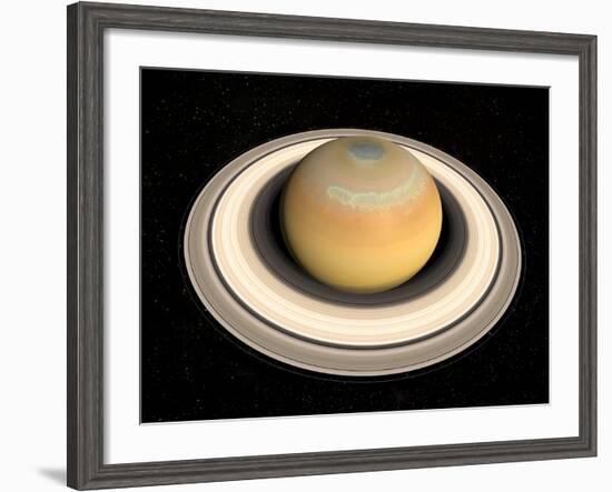 Saturn's North Pole Summer Storms-null-Framed Photographic Print