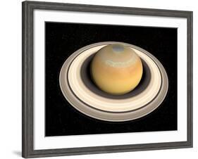 Saturn's North Pole Summer Storms-null-Framed Photographic Print