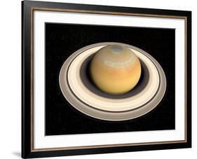 Saturn's North Pole Summer Storms-null-Framed Photographic Print