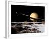 Saturn Seen from the Surface of its Moon, Rhea-Stocktrek Images-Framed Photographic Print