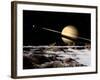 Saturn Seen from the Surface of its Moon, Rhea-Stocktrek Images-Framed Photographic Print