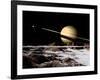 Saturn Seen from the Surface of its Moon, Rhea-Stocktrek Images-Framed Photographic Print