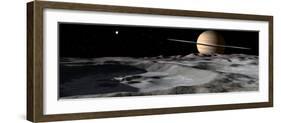 Saturn Seen from the Surface of its Moon, Rhea-Stocktrek Images-Framed Photographic Print