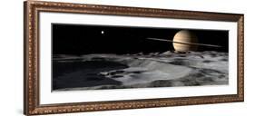 Saturn Seen from the Surface of its Moon, Rhea-Stocktrek Images-Framed Photographic Print