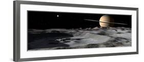 Saturn Seen from the Surface of its Moon, Rhea-Stocktrek Images-Framed Photographic Print