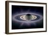 Saturn Silhouetted, Cassini Image-null-Framed Premium Photographic Print