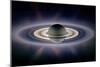 Saturn Silhouetted, Cassini Image-null-Mounted Premium Photographic Print