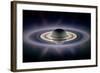 Saturn Silhouetted, Cassini Image-null-Framed Premium Photographic Print