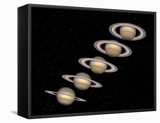 Saturn-null-Framed Stretched Canvas