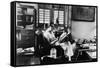 Satyajit Ray at Work in His Apartment-null-Framed Stretched Canvas