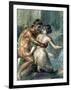 Satyr and Maenad, Detail from a Wall Painting in Pompeii, 1st Century BC-null-Framed Giclee Print