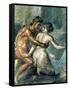 Satyr and Maenad, Detail from a Wall Painting in Pompeii, 1st Century BC-null-Framed Stretched Canvas