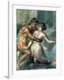 Satyr and Maenad, Detail from a Wall Painting in Pompeii, 1st Century BC-null-Framed Giclee Print