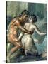 Satyr and Maenad, Detail from a Wall Painting in Pompeii, 1st Century BC-null-Stretched Canvas