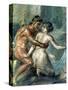 Satyr and Maenad, Detail from a Wall Painting in Pompeii, 1st Century BC-null-Stretched Canvas