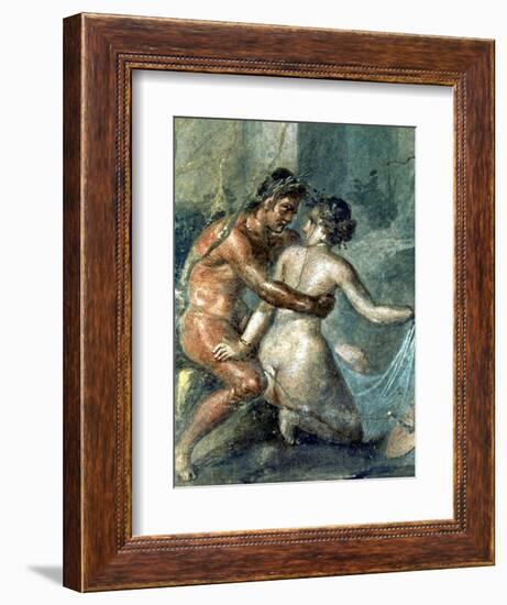 Satyr and Maenad, Detail from a Wall Painting in Pompeii, 1st Century BC-null-Framed Giclee Print