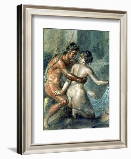 Satyr and Maenad, Detail from a Wall Painting in Pompeii, 1st Century BC-null-Framed Giclee Print