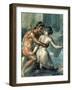 Satyr and Maenad, Detail from a Wall Painting in Pompeii, 1st Century BC-null-Framed Giclee Print