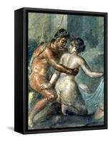 Satyr and Maenad, Detail from a Wall Painting in Pompeii, 1st Century BC-null-Framed Stretched Canvas