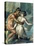 Satyr and Maenad, Detail from a Wall Painting in Pompeii, 1st Century BC-null-Stretched Canvas