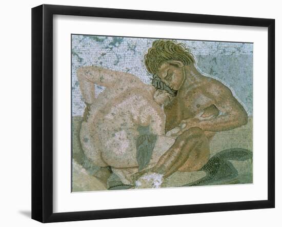 Satyr and Maenad, Detail of a Mosaic from the House of the Faun, 1st Century AD-null-Framed Giclee Print