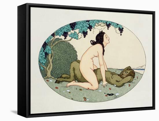 Satyr and Nymph, Illustration from the Pleasures of Eros, 1917-Gerda Marie Frederike Wegener-Framed Stretched Canvas