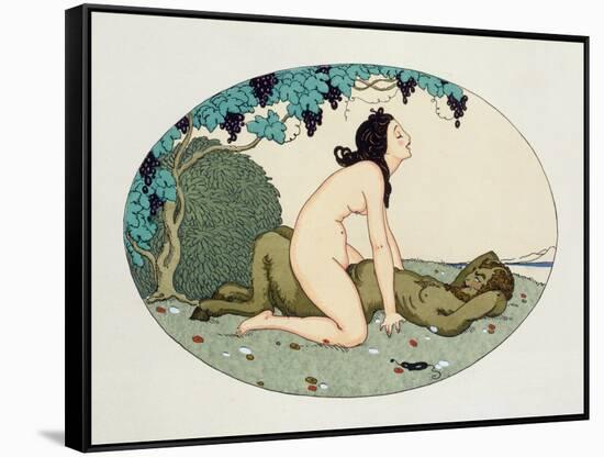 Satyr and Nymph, Illustration from the Pleasures of Eros, 1917-Gerda Marie Frederike Wegener-Framed Stretched Canvas