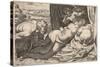 Satyr and Nymph-Agostino Carracci-Stretched Canvas