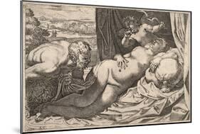 Satyr and Nymph-Agostino Carracci-Mounted Giclee Print