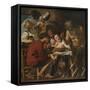 Satyr and Peasant Family-Jacob Jordaens-Framed Stretched Canvas