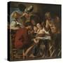 Satyr and Peasant Family-Jacob Jordaens-Stretched Canvas