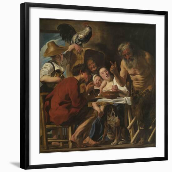 Satyr and Peasant Family-Jacob Jordaens-Framed Giclee Print