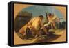 Satyr and Putto with a Tambourine-Giovanni Battista Tiepolo-Framed Stretched Canvas