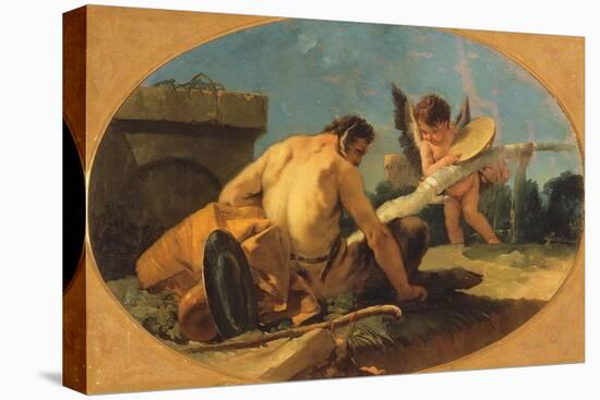 Satyr and Putto with a Tambourine-Giovanni Battista Tiepolo-Stretched Canvas