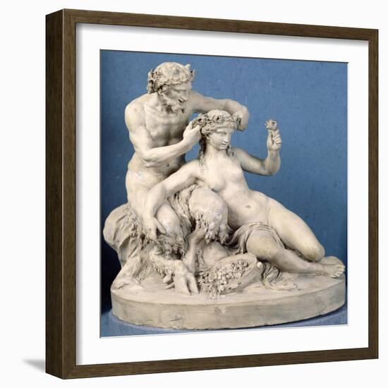 Satyr Crowning a Bacchante, 1770-Claude Michel Clodion-Framed Giclee Print