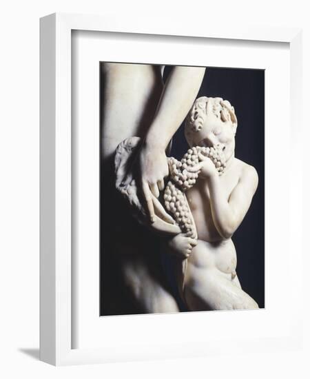 Satyr, Detail from Marble Statue Dedicated to Bacchus, 1496-1497-null-Framed Giclee Print