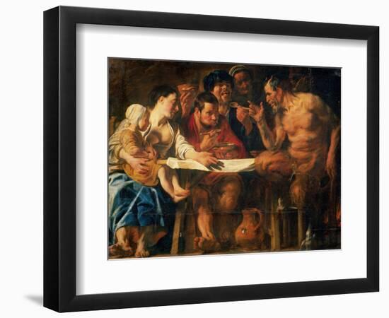 Satyr in Peasant's House-Jacob Jordaens-Framed Giclee Print