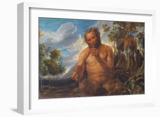 Satyr Playing the Pipe (Jupiter's Childhoo), Ca 1639-Jacob Jordaens-Framed Giclee Print