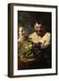 Satyr Und Maedchen Mit Fruechtekorb. Lwd., 112,5 X 71 Cm-Peter Paul Rubens-Framed Giclee Print