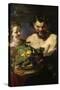 Satyr Und Maedchen Mit Fruechtekorb. Lwd., 112,5 X 71 Cm-Peter Paul Rubens-Stretched Canvas