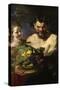 Satyr Und Maedchen Mit Fruechtekorb. Lwd., 112,5 X 71 Cm-Peter Paul Rubens-Stretched Canvas