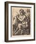 Satyr Woman Playing Bagpipe, c.1525-50-Hans Sebald Beham-Framed Giclee Print