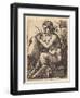 Satyr Woman Playing Bagpipe, c.1525-50-Hans Sebald Beham-Framed Giclee Print