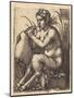 Satyr Woman Playing Bagpipe, c.1525-50-Hans Sebald Beham-Mounted Giclee Print