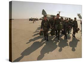 Saudi Arabia Army Soldiers U.S.Troops Arriving Air Base-Bob Daugherty-Stretched Canvas
