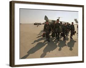 Saudi Arabia Army Soldiers U.S.Troops Arriving Air Base-Bob Daugherty-Framed Photographic Print