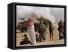 Saudi Arabia Army Soldiers Watching Multiple Rocket Launch System-Bob Daugherty-Framed Stretched Canvas