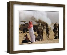 Saudi Arabia Army Soldiers Watching Multiple Rocket Launch System-Bob Daugherty-Framed Photographic Print