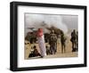 Saudi Arabia Army Soldiers Watching Multiple Rocket Launch System-Bob Daugherty-Framed Photographic Print